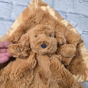 Cloud Island Brown Dog Lovey Security Blanket Swirl Faux Fur Satin Edge Q4 2024